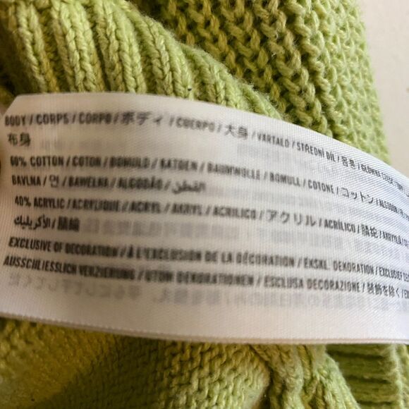 Hollister Lime Green Cropped Button Up Knit Sweater: Size XS - Picture 6 of 6